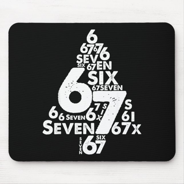 Funny Six Seven 6 7 Christmas Tree Meme Christmas  Mousepad (Vorne)