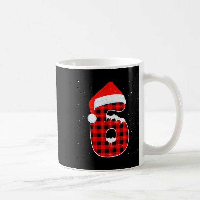 Funny Six Seven 6 7 Meme 67 Christmas Red Plaid Xm Kaffeetasse (Rechts)