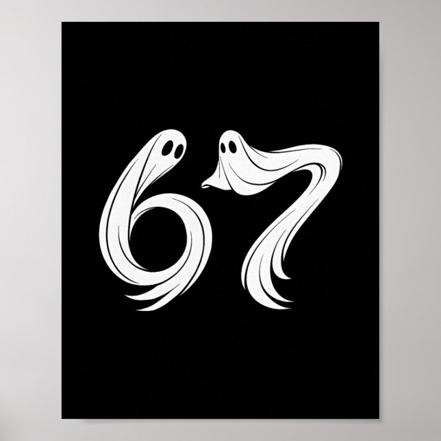 Funny Six Seven 6 7 Meme 67 Design Ghost Halloween Poster (Vorne)
