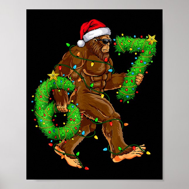 Funny Six Seven 6 7 Meme Bigfoot Christmas Shirts  Poster (Vorne)