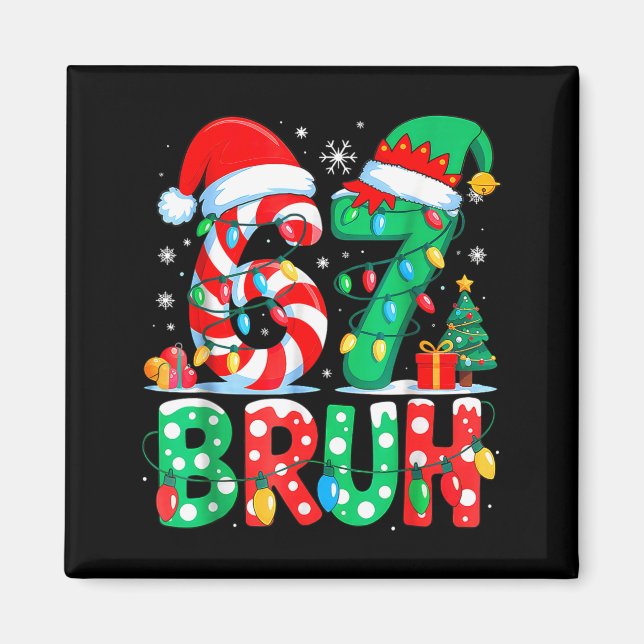 Funny Six Seven 6 7 Meme Christmas Family Xmas San Magnet (Vorne)