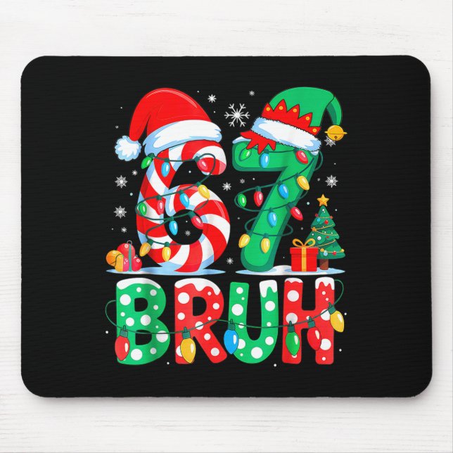 Funny Six Seven 6 7 Meme Christmas Family Xmas San Mousepad (Vorne)