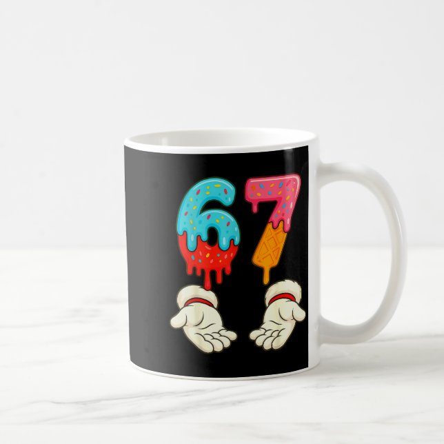 Funny Six Seven 6 7 Meme Christmas Ice Cream Drip  Kaffeetasse (Rechts)