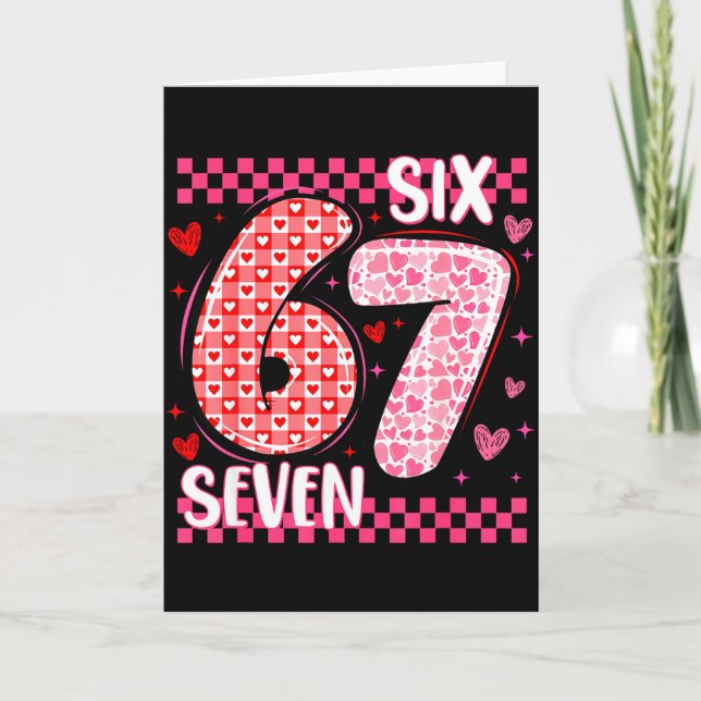 Funny Six Seven 6 7 Meme For Men Women Kids Valent Karte (Vorderseite)