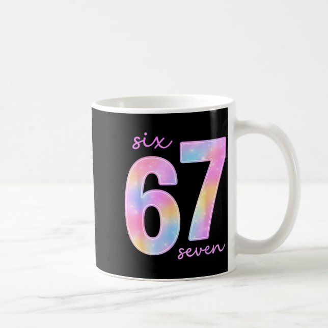 Funny Six Seven 6 7 Meme Gen Alpha Slang 67 Kids G Kaffeetasse (Rechts)