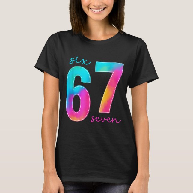 Funny Six Seven 6 7 Meme Gen Alpha Slang 67 Kids  T-Shirt (Vorderseite)