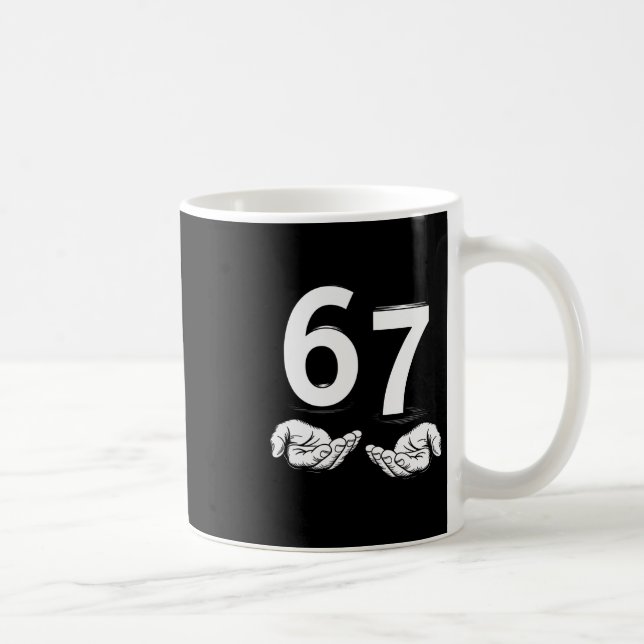 Funny Six Seven 6 7 Meme Gen Alpha Slang 6 7 Hands Kaffeetasse (Rechts)