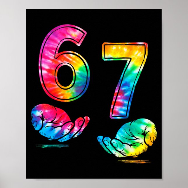Funny Six Seven 6 7 Meme Gen Alpha Slang 6 7 Hands Poster (Vorne)