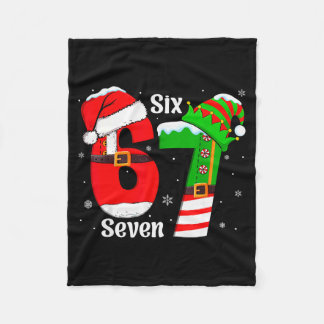 Funny Six Seven 6 7 Meme Gen Alpha Slang Santa Elf Fleecedecke