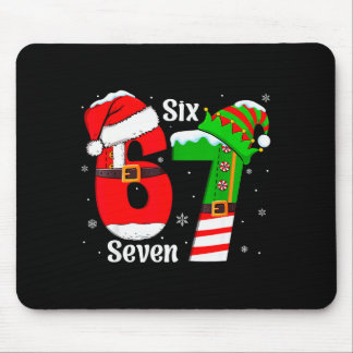 Funny Six Seven 6 7 Meme Gen Alpha Slang Santa Elf Mousepad