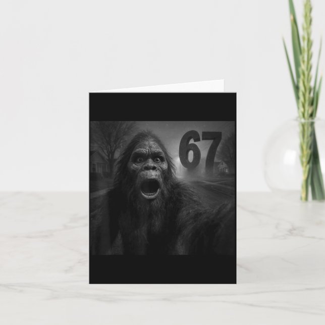 Funny Six Seven 6 7 Meme Gen Z Alpha Slang Bigfoot Karte (Vorderseite)