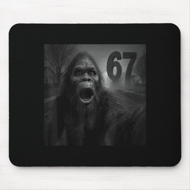 Funny Six Seven 6 7 Meme Gen Z Alpha Slang Bigfoot Mousepad (Vorne)