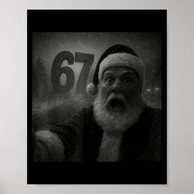 Funny Six Seven 6 7 Meme Gen Z Alpha Slang Santa S Poster (Vorne)