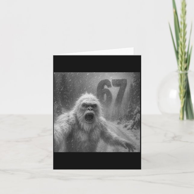 Funny Six Seven 6 7 Meme Gen Z Alpha Slang Yeti Se Karte (Vorderseite)