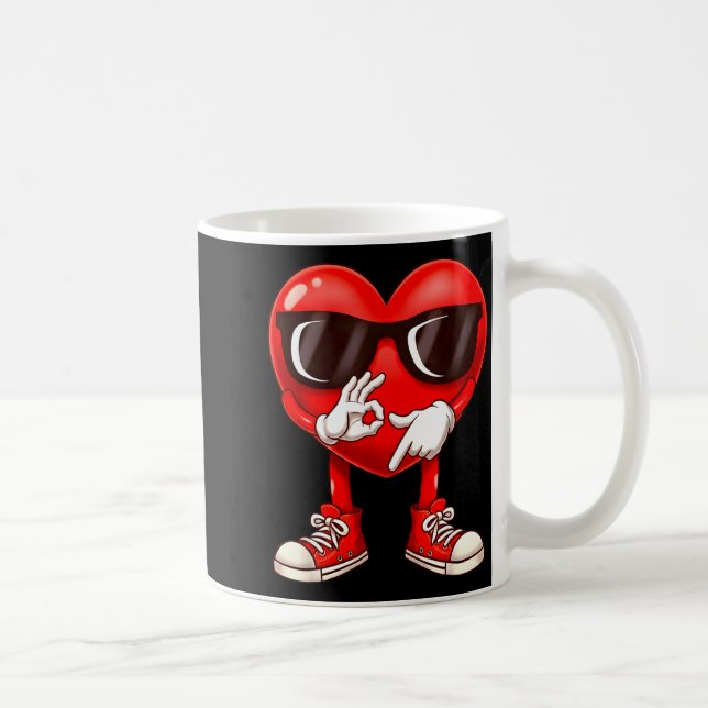 Funny Six Seven 6 7 Meme Heart Valentines Day Men  Kaffeetasse (Rechts)