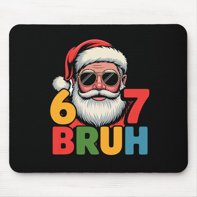 Funny Six Seven 6 7 Meme Santa Christmas Men Boys  Mousepad (Vorne)