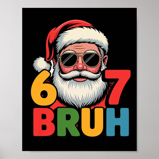 Funny Six Seven 6 7 Meme Santa Christmas Men Boys  Poster (Vorne)