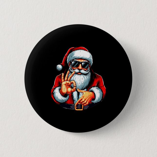 Funny Six Seven 6 7 Meme Santa Christmas Shirt Men Button (Vorderseite)