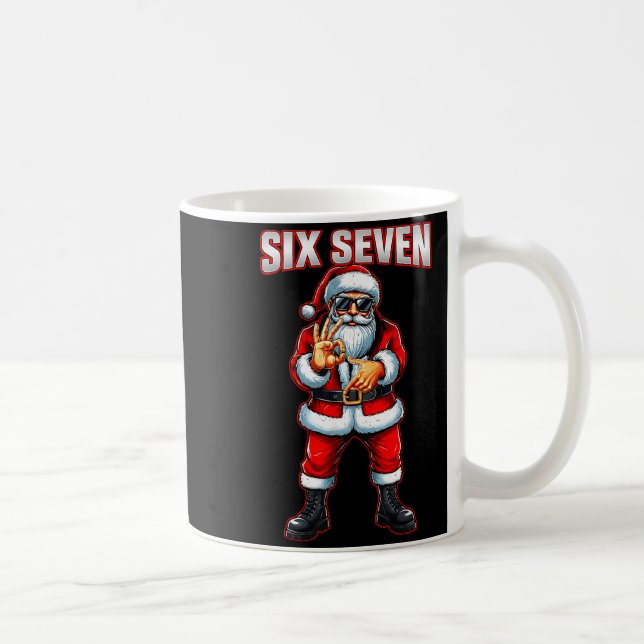 Funny Six Seven 6 7 Meme Santa Christmas Shirt Men Kaffeetasse (Rechts)