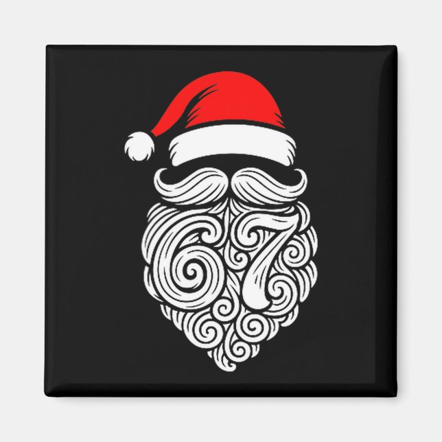 Funny Six Seven 6 7 Meme Santa Christmas Shirt Men Magnet (Vorne)