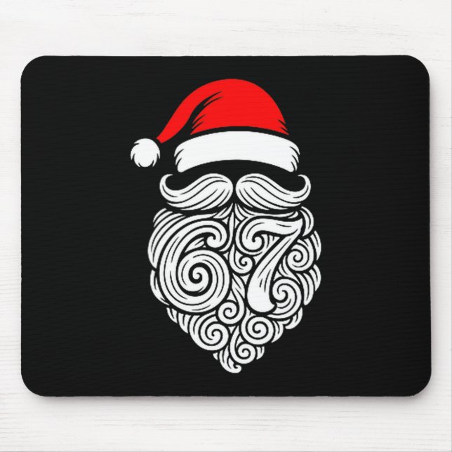 Funny Six Seven 6 7 Meme Santa Christmas Shirt Men Mousepad (Vorne)