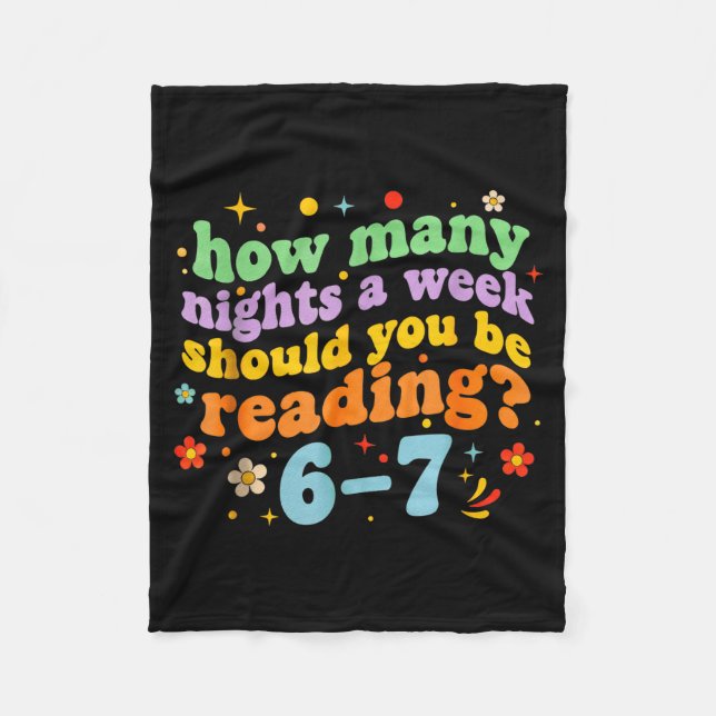 Funny Six Seven 6 7 Meme Teacher Design Reading 6- Fleecedecke (Vorderseite)