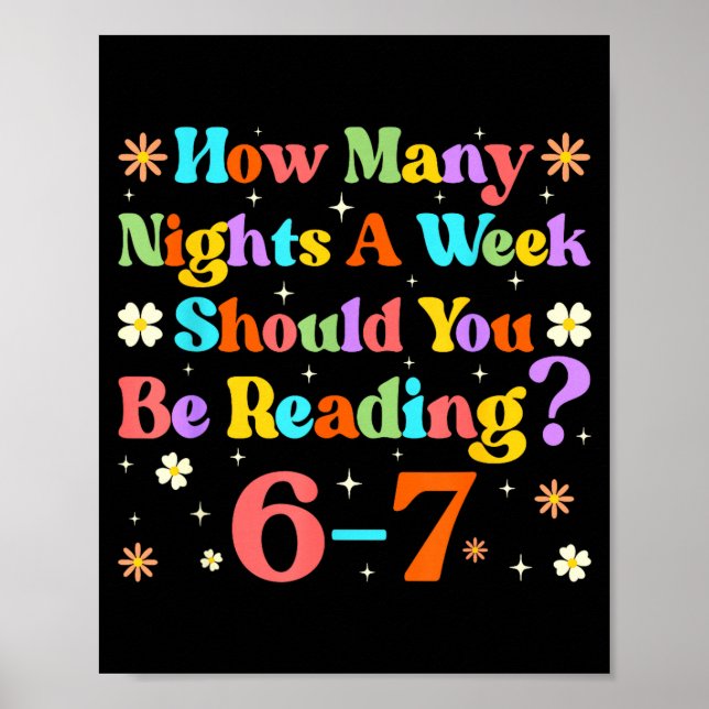 Funny Six Seven 6 7 Meme Teacher Design Reading 6- Poster (Vorne)