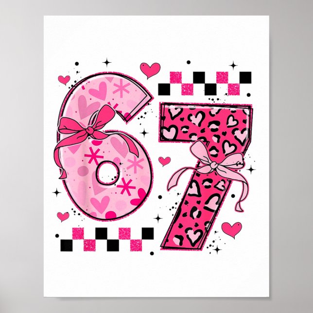 Funny Six Seven 6 7 Meme Valentine For Men Women K Poster (Vorne)