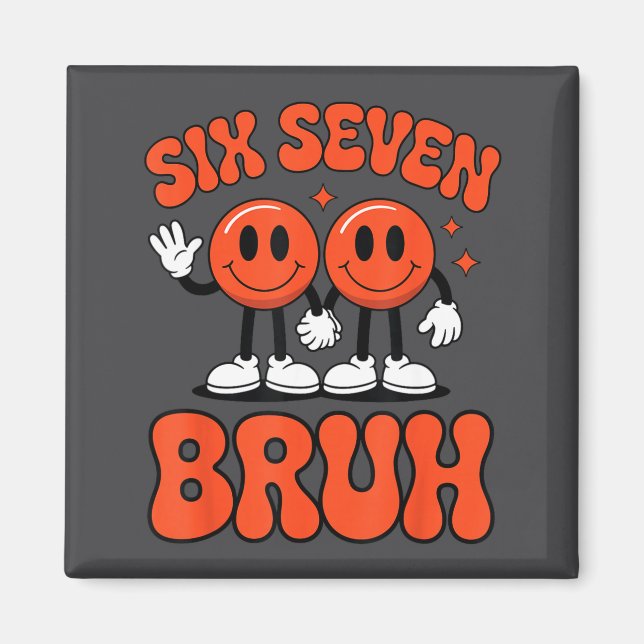 Funny Six Seven 6 7 Meme Valentine Hearts Valentin Magnet (Vorne)