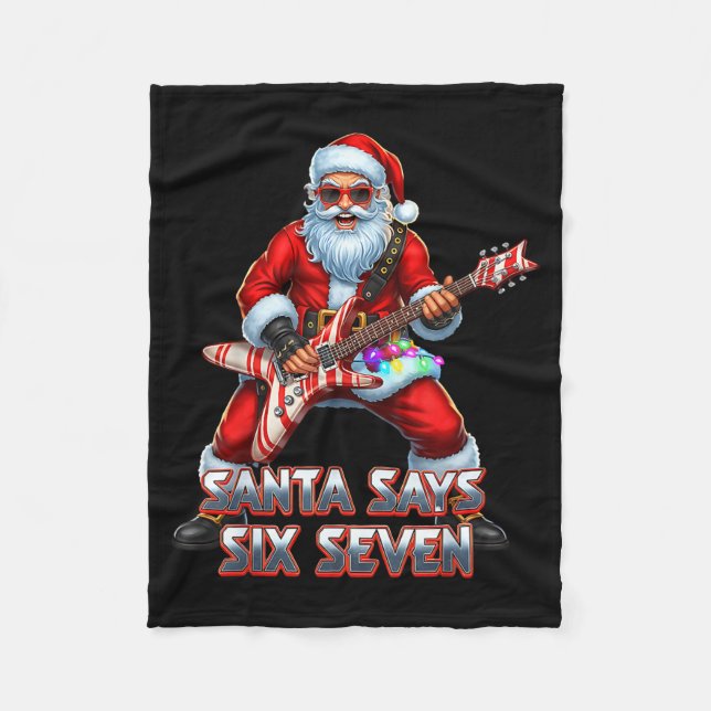 Funny Six Seven Christmas 6-7 Meme Santa 6 7 Santa Fleecedecke (Vorderseite)