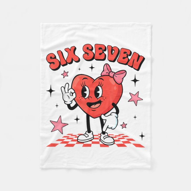 Funny Six Seven Cute Heart 67 Meme Valentine Kids  Fleecedecke (Vorderseite)