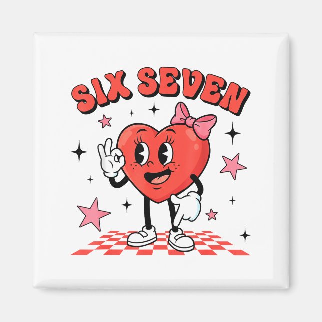 Funny Six Seven Cute Heart 67 Meme Valentine Kids  Magnet (Vorne)