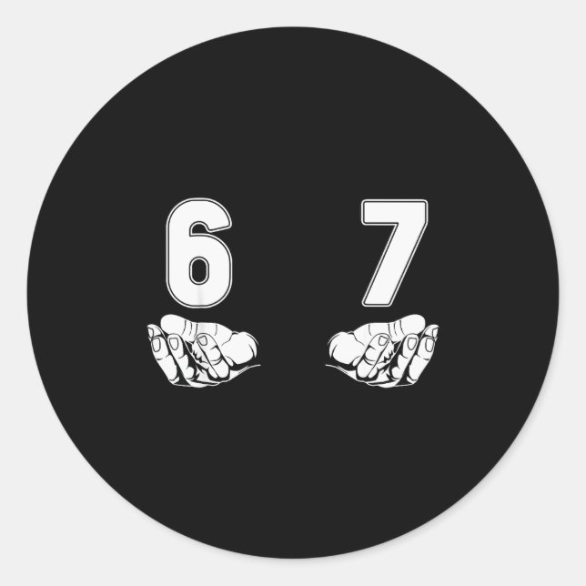 Funny Six Seven Gen Alpha Slang Meme 6 7 Costume  Runder Aufkleber (Vorderseite)