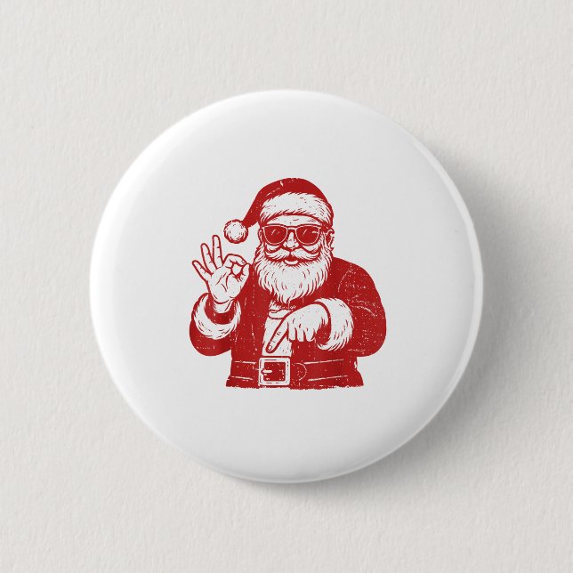 Funny Six Seven Meme 67 Christmas Brainrot Santa C Button (Vorderseite)