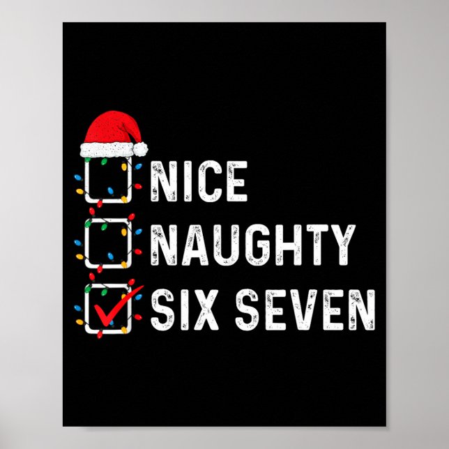 Funny Six Seven Meme 67 Christmas List Nice Naught Poster (Vorne)