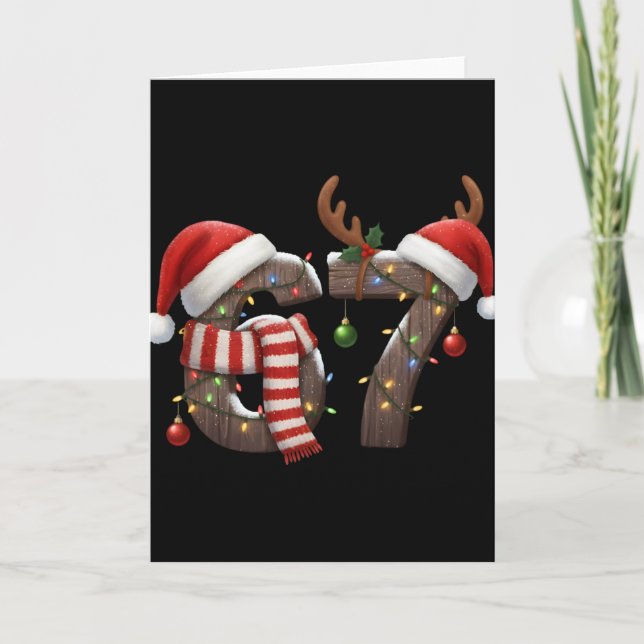 Funny Six Seven Meme 6-7 Xmas 67 Christmas Lights  Karte (Vorderseite)