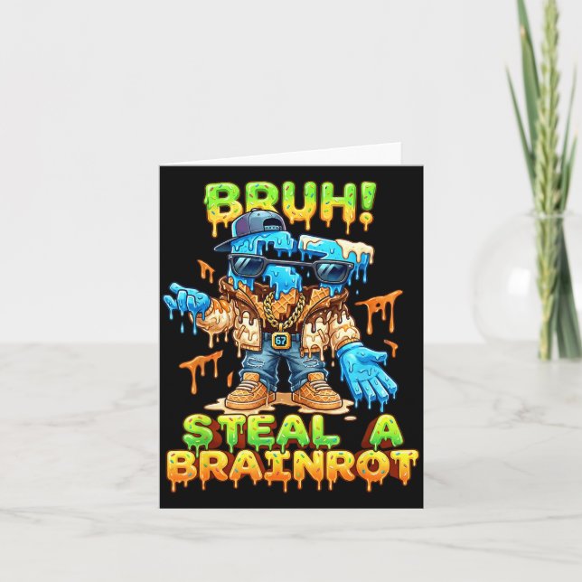 Funny Six Seven Meme - Bruh Steal A Brainrot - Fun Karte (Vorderseite)