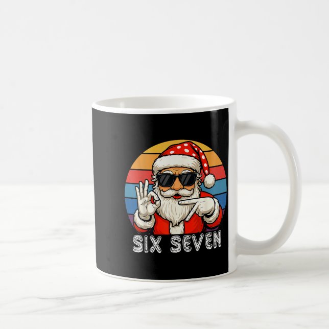 Funny Six Seven Meme Christmas Cool Santa Saying 6 Kaffeetasse (Rechts)