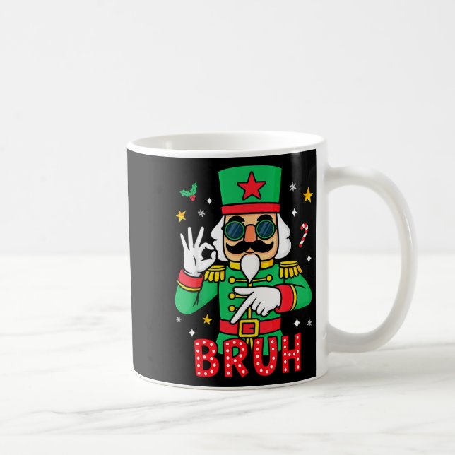 Funny Six Seven Meme Christmas Nutcracker Bruh Men Kaffeetasse (Rechts)