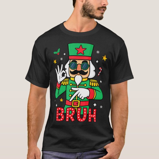 Funny Six Seven Meme Christmas Nutcracker Bruh Men T-Shirt (Vorderseite)