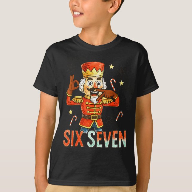 Funny Six Seven Meme Christmas Nutcracker Men Wome T-Shirt (Vorderseite)
