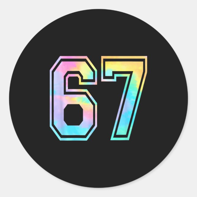 Funny Six Seven Meme Gen Alpha Slang  Runder Aufkleber (Vorderseite)
