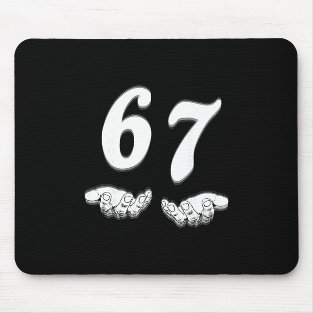 Funny Six Seven Meme Hands Gesture Gen Alpha Slang Mousepad (Vorne)