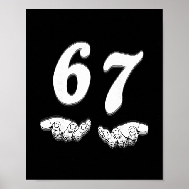 Funny Six Seven Meme Hands Gesture Gen Alpha Slang Poster (Vorne)