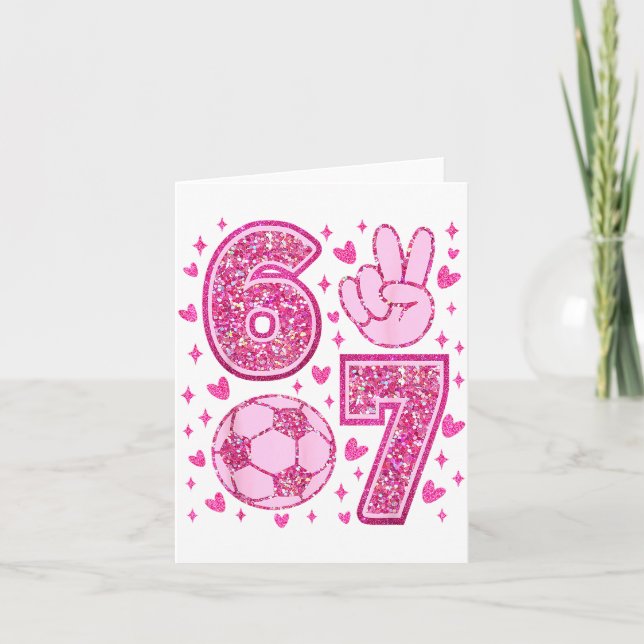 Funny Six Seven Soccer Valentines Day Men Women Ki Karte (Vorderseite)