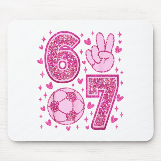 Funny Six Seven Soccer Valentines Day Men Women Ki Mousepad (Vorne)