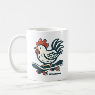 Funny Skateboard Farm Hähnchen Personalisiert Kaffeetasse