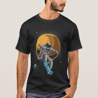 Funny Skateboarding Astronaut T - Shirt, Retro