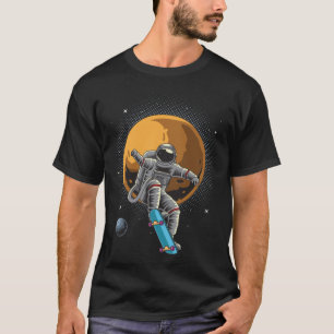 Funny Skateboarding Astronaut T - Shirt, Retro T-Shirt