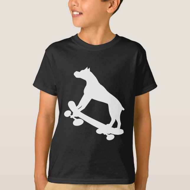 Funny Skateboarding Boxer Dog Skateboard Skater  T-Shirt (Vorderseite)